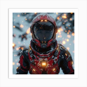 Spaceman In The Snow Art Print