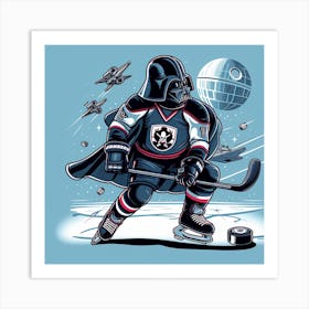 Darth Vader Playing Hockey Star Wars Art Print Art Print