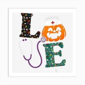 Cvicu Nurse Halloween Scary Pumpkin Love Nurse Life Art Print