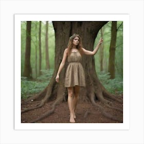 Girl In A Forest Art Print