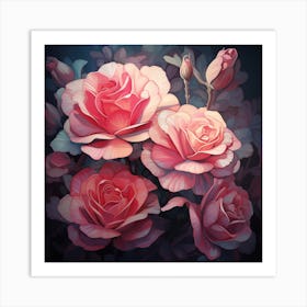 Pink Roses Art Print