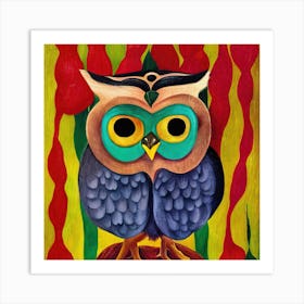 Cute Owl Painting Art Print