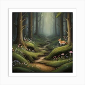 Fox In The Forest Art Print