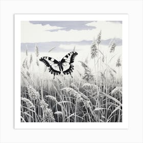 Butterfly In The Grass 1 Art Print