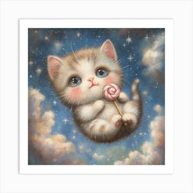 Lollipop Kitten 4 Art Print