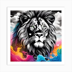 Lion Painting 9 Art Print