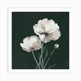 White Carnations Canvas Print Art Print