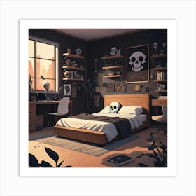 Graphic Design Room Skull Art 0 Art Print