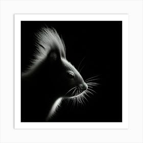 Black And White Portrait Of A Squirrel Art Print