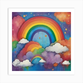 Rainbow Painting reimagined Art Print Art Print