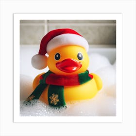 Santa Duck 1 Art Print