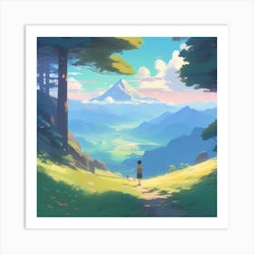 Boy In The Mountains Art Print