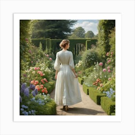 Jane In A Garden Art Print