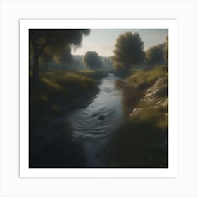 Stream In The Woods 27 Art Print