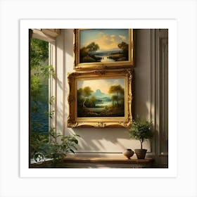 Three Paintings On A Wall Art Print