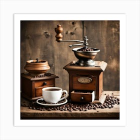 Coffee Grinder With Coffee Beans 2 Art Print