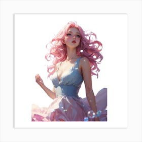 Pink Haired Girl 1 Art Print