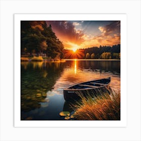 Sunset By The Lake 57 Art Print