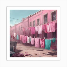 Pink Laundry Art Print