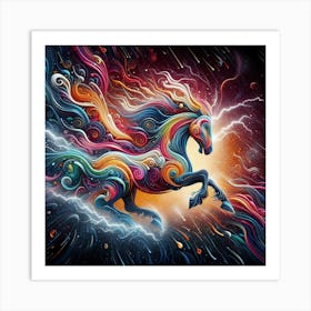 horse in the storm 6 Art Print