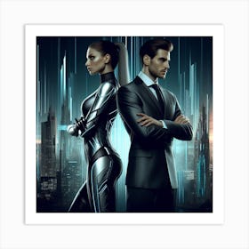 Futuristic Couple 43 Art Print