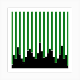 Green And White Cityscape Art Print