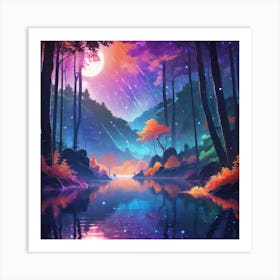 Albedobase Xl High Quality A Fantastic Beautiful Forest Lake S 1 Art Print