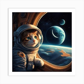 Cat In Space Art Print