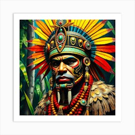 Traditional Aztec Painting Art Print