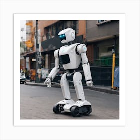 Robot On The Street 33 Art Print