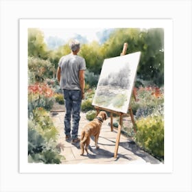 Man And His Dog Art Print