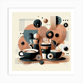 Abstract Coffee Design Art Print