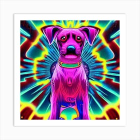 Psychedelic Dog 2 Art Print