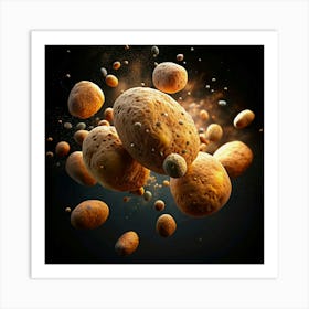 Asteroid Field Illustration Art Print