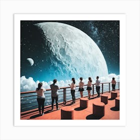 People Looking At The Moon 3 Art Print