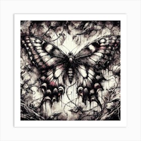 Dark Gothic Grunge Butterfly II Art Print