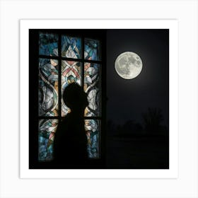 A Stunning Midnight Portrait Depicting A Silhouett Xqa41hfztkojjx3don11iw 2w8riwxxsikmq4x Yhjkyw Art Print