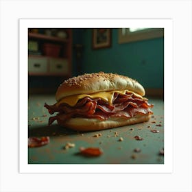 Bacon And Cheese Sandwich Art Print