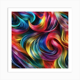 Colorful Hair Texture Art Print