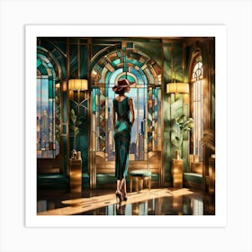 Waiting for her escort Art Print