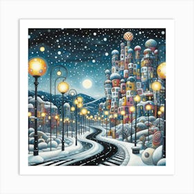 Snowy City Art Print