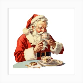 Santa Claus Drinking Tea 1 Art Print