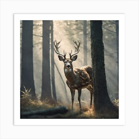 Deer In The Forest 203 Art Print