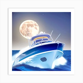 Boat In The Ocean 4 Art Print