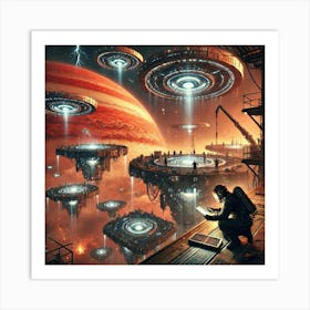 A Futuristic Sci Fi Depiction Of Early Settlers Co Art Print