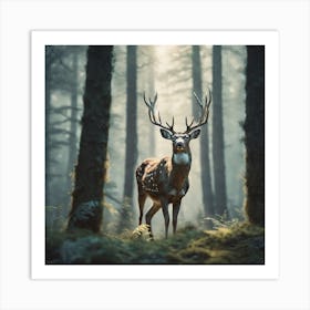 Deer In The Forest 197 Art Print