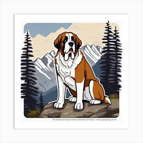 St Bernard Dog 62 Art Print