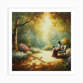 Mother And Child In The Park 3 Art Print