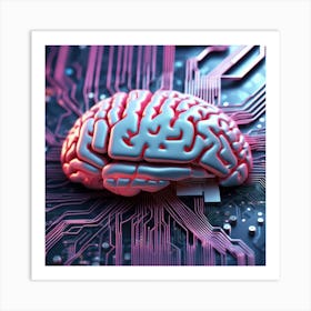 Brain On Circuit Board 11 Art Print