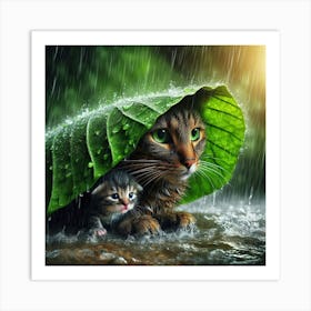 Cat In The Rain 9 Art Print